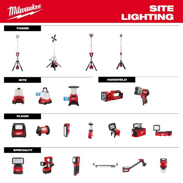 Milwaukee - M12 12V Lithium-Ion Cordless 1400 Lumen ROCKET LED Stand Work Light w/High Output 2.5 Ah Battery