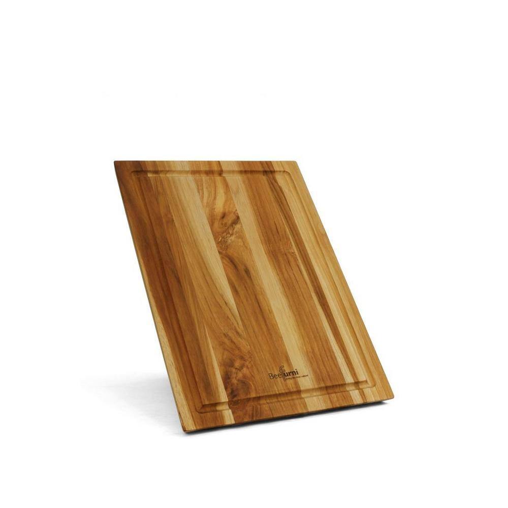 Tidoin 10Piece 15.5 in. Brown Teak Wood Cutting Board Set BFYDW6887