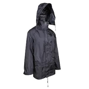 Boss Large Black Nylon Ripstop Rain Jacket with Storm Flap B44340