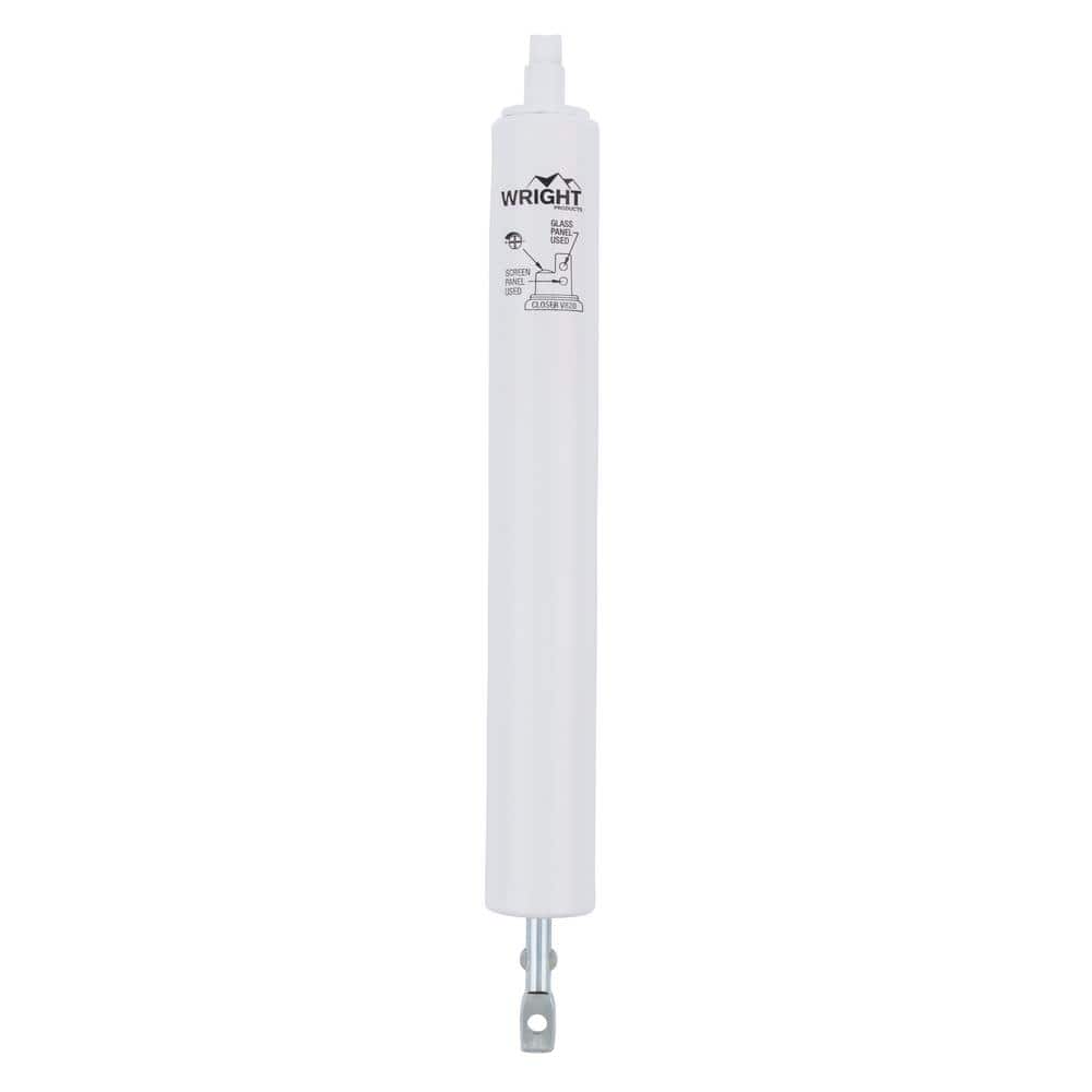 Wright Products V820AWH Light Duty Pneumatic Screen & Storm Door Closer - White, Adjustable Speed