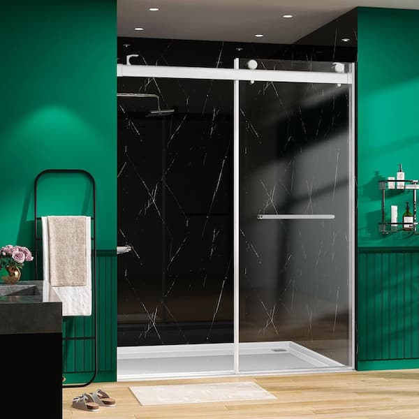 Ogonbrick 72 in. W x 79 in. H Double Sliding Frameless Shower Door in Matte  Black With Soft-Closing and 3/8 in. (10 mm) Glass HD-OG13-72-BL - The Home  Depot