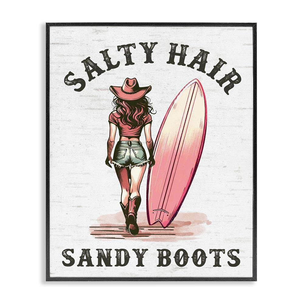 Salty Hair and Sandy Boots by Lettered and Lined Black Framed People Giclee Art Print 20 in. x 16 in. price history on PriceWatchPro