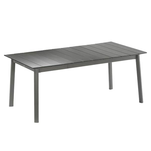 Lafuma ORON Extendable 10-Person Outdoor Aluminum Garden Dining Table, Titanium