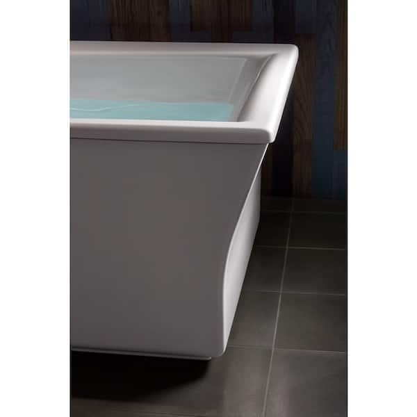 Stargaze 72 in. x 36 in. Freestanding Bathtub with Fluted Shroud and Center Drain in White