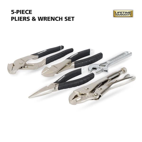 Husky 5-Piece Pliers and Wrench Set 91970 - The Home Depot
