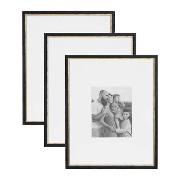 Wilbanks Black/Gold 16 in. x 20 in. Plastic Picture Frame (Set of 3)