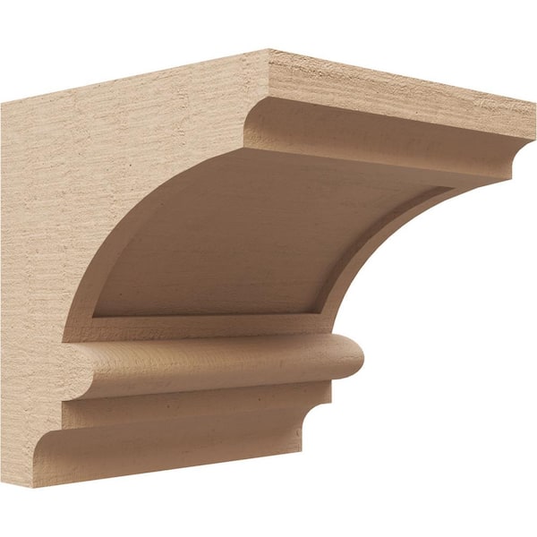 Ekena Millwork 5 in. x 5 in. x 5 in. Series 1 Wide Diane Rough Cedar Woodgrain Timberthane Polyurethane Corbel, Primed Tan