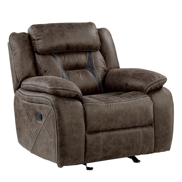 Lazzara Driscoll Dark Brown Microfiber Glider Manual Recliner