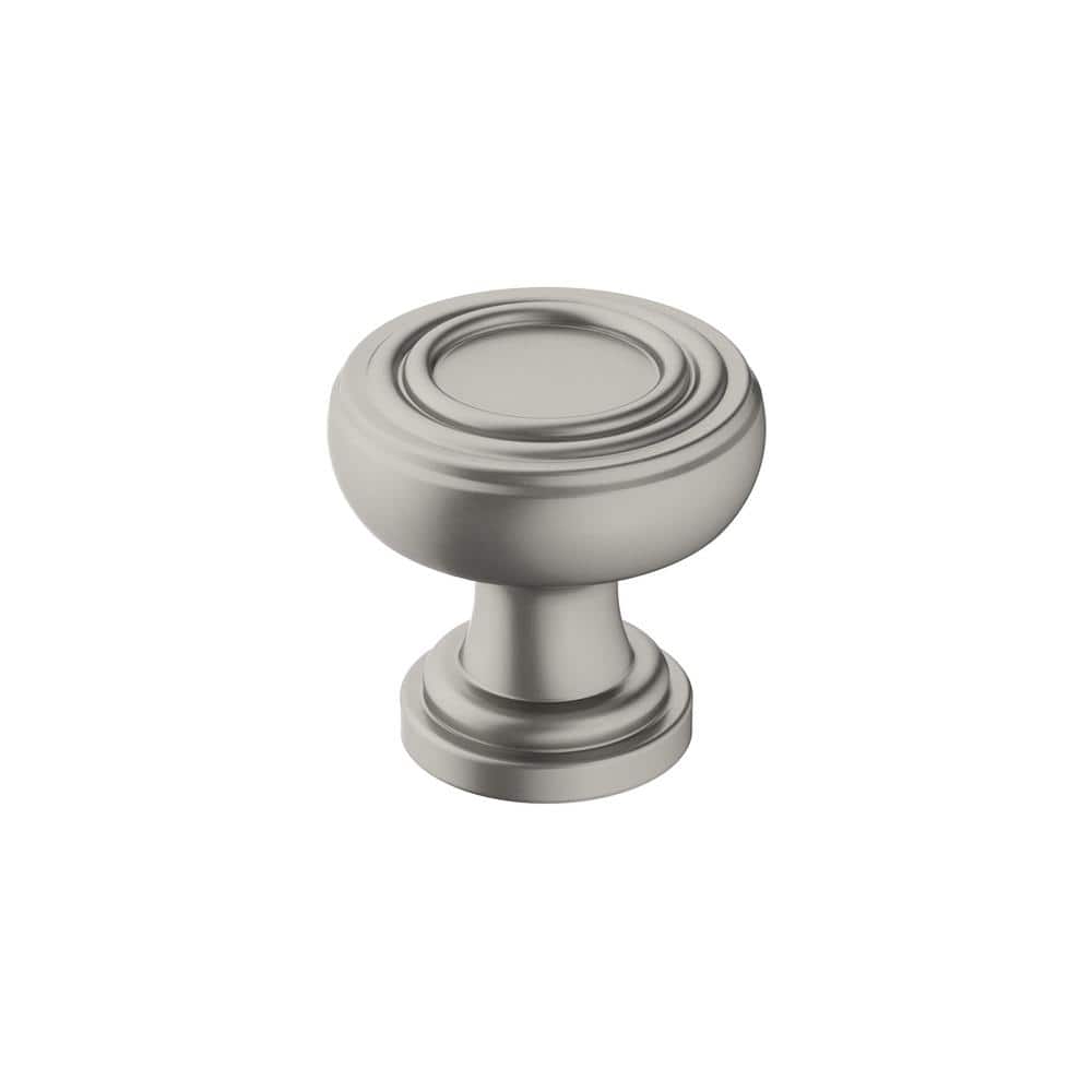 Ville 1-1/8 in. (29mm) Traditional Satin Nickel Round Cabinet Knob