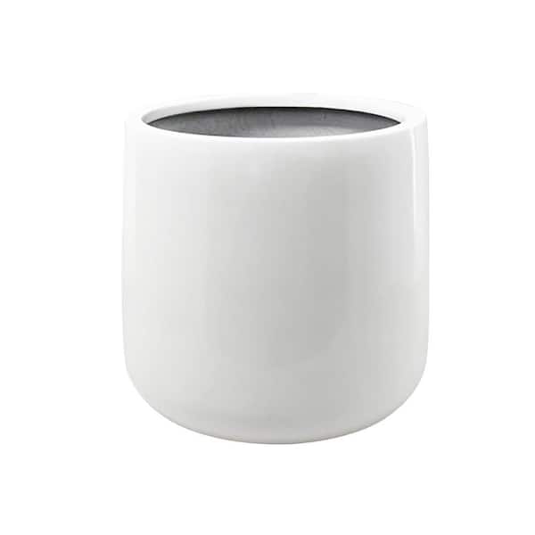 Vasesource Syrah 20 in. x 20 in. x 20 in. x 20 Opening White Round Bottom Fiberglass Planter