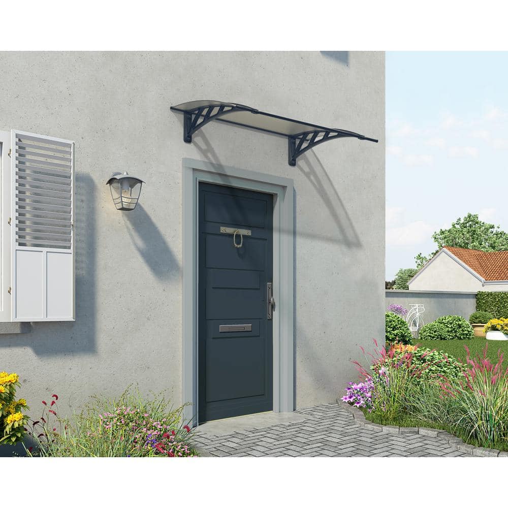 Neo Gray and Clear Polycarbonate Door and Window Awning