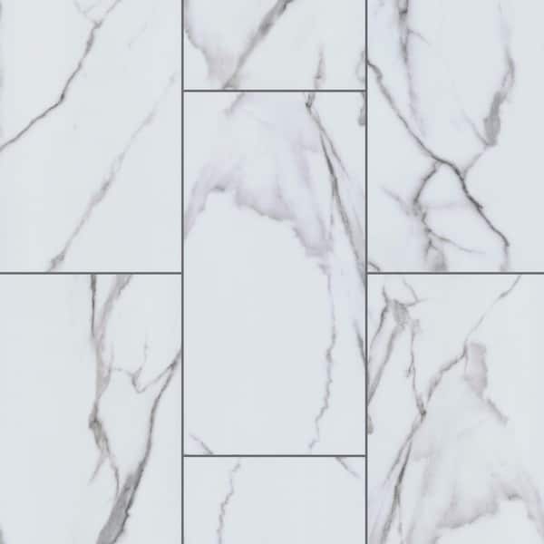 Osborne Marble 12 MIL x 12 in. W x 24 in. L Click Lock Polished Waterproof Vinyl Tile Flooring (20 sq.ft./Case)