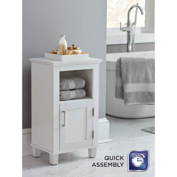 Shaker Style 16 in. W x 12 in. D x 27.7 in. H Floor Cabinet in White