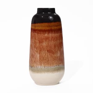 LuxenHome Earth Tones 11.8 in. Tall Round Stoneware Vase WHD2000-M ...