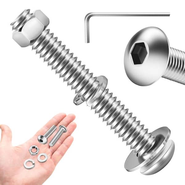 1/4 in.-20 x 1-3/4 in. Hex Button Head Stainless Steel Socket Cap Screw (20-Pack)