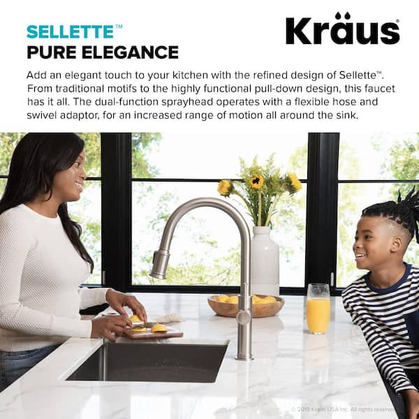 KRAUS Sellette Single-Handle Pull-Down Sprayer Kitchen Faucet with