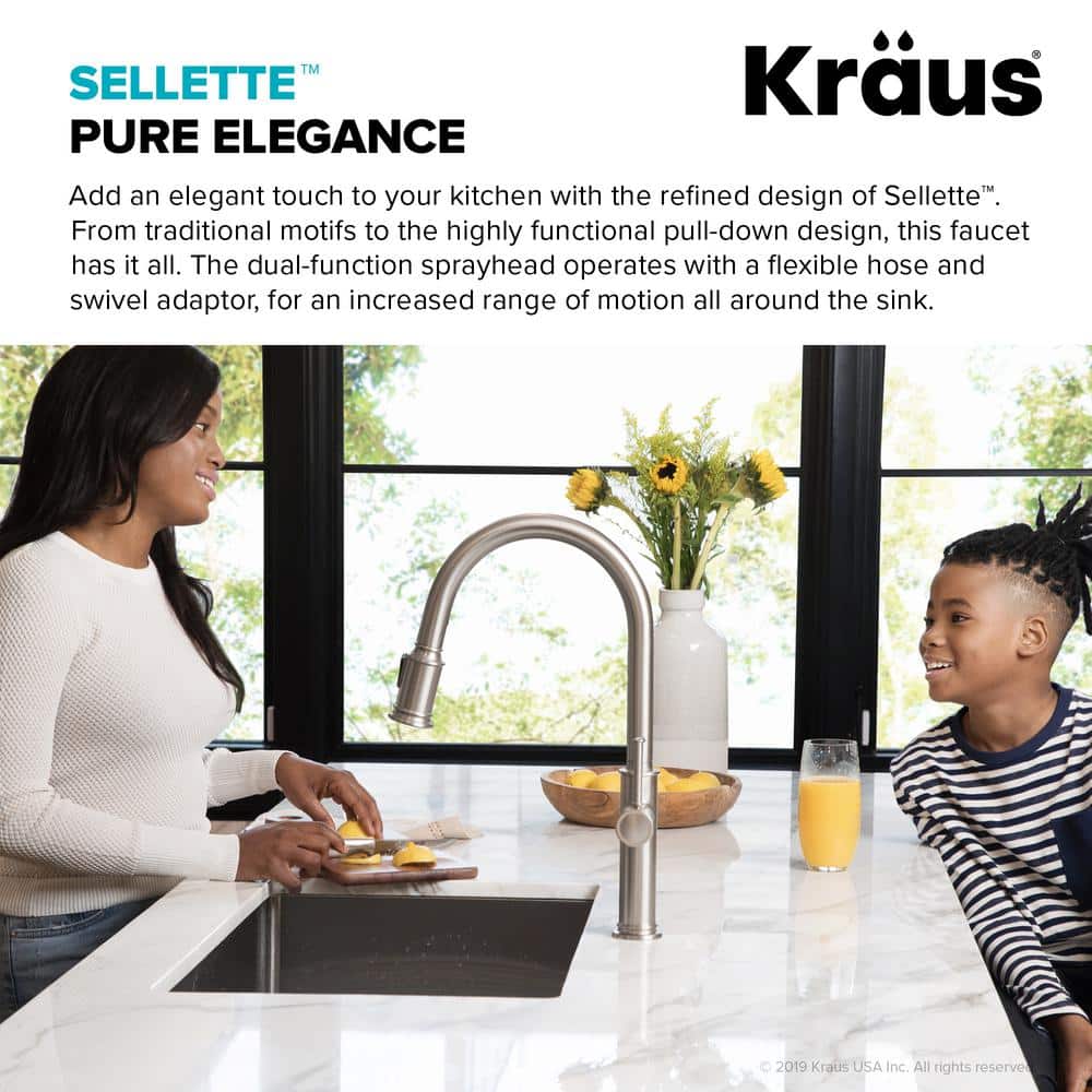Stainless Steel Single Handle Pull Down Kitchen Faucet