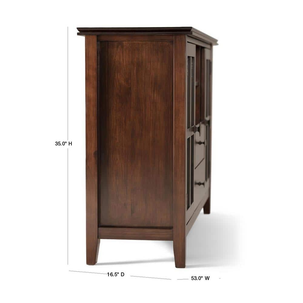 Russet Brown Medium Wood TV Media Console with Cabinet