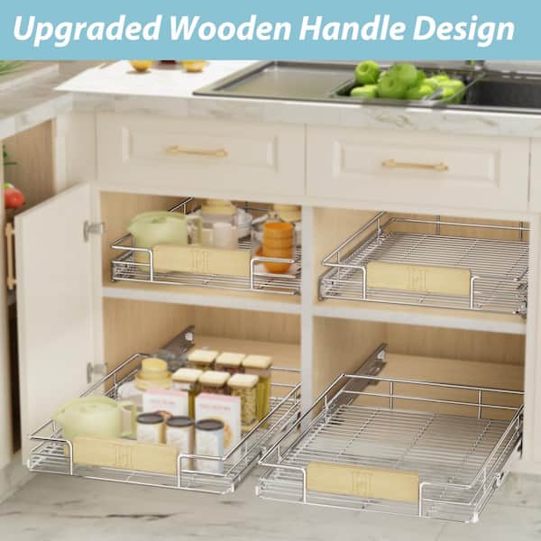Kitchen Storage Box Drawer & Pull-out Basket Cabinet Organizer & Wall Rack  Multi-functional Space-saving Storage Tool
