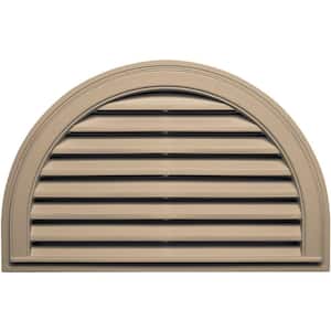 34.1875 in. x 22.128 in. Half Round Brown/Tan Plastic Built-in Screen Gable Louver Vent
