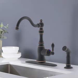 Single Handle Standard Kitchen Faucet with Side Spray in Oil Rubbed Brushed