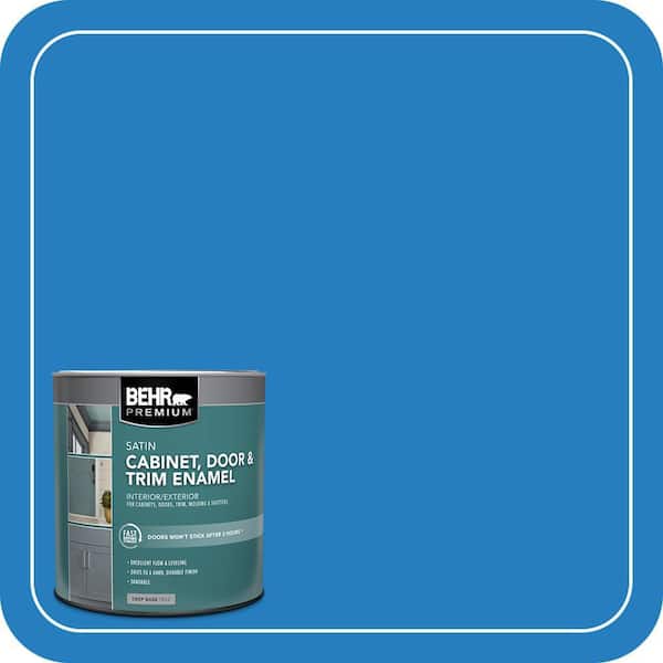 BEHR PREMIUM 1 qt. #P510-6 Brilliant Blue Satin Enamel Interior