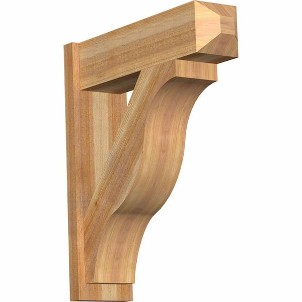 Ekena Millwork 8 in. x 32 in. x 28 in. Fuston Craftsman Rough Sawn Western Red Cedar Outlooker