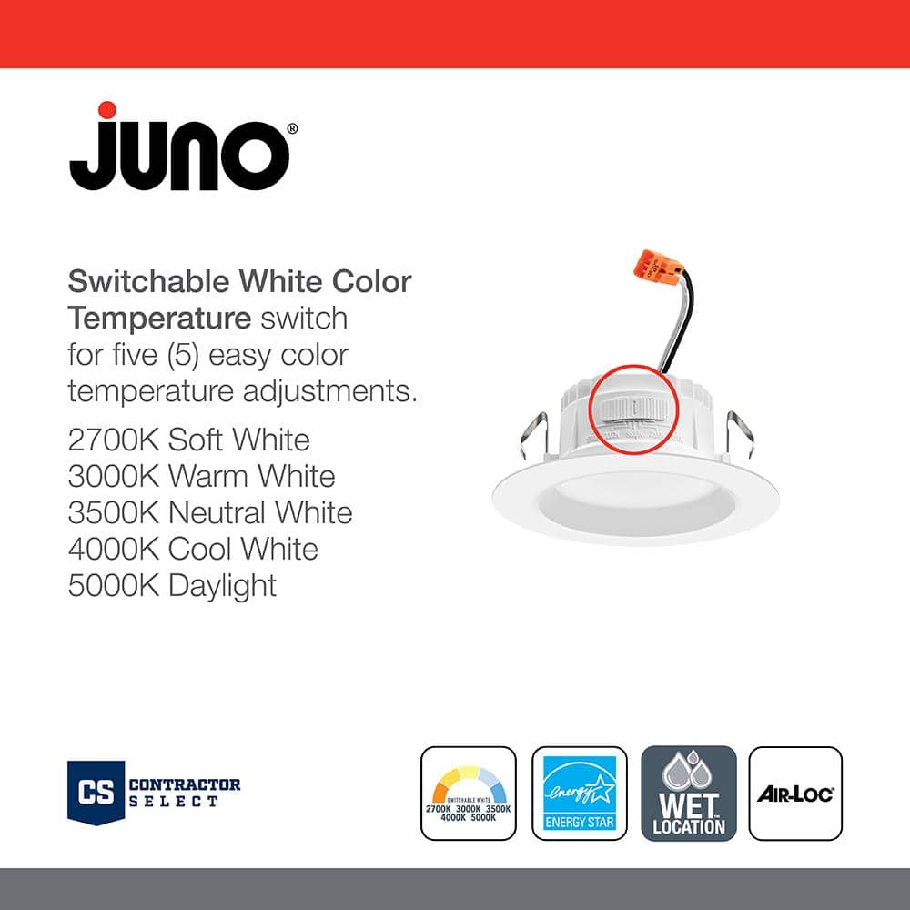 Matte White 4-Inch LED Retrofit Downlight 6-Pack