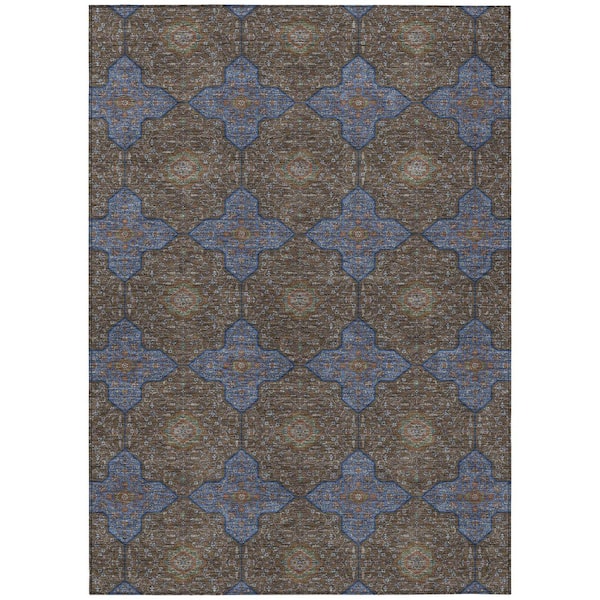 Chantille Machine Washable Indoor/Outdoor Abstract ACN2410 Chocolate 3 ft. x 4 ft. Area Rug