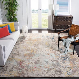 Madison Grey/Gold 10 ft. x 14 ft. Geometric Abstract Area Rug
