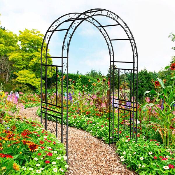 Oyezvary 90.55 in. H Outdoor Metal Trellis Arch Climning Plant