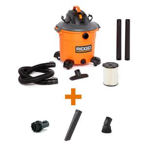 16 Gallon 5.0 Peak HP NXT Wet/Dry Shop Vacuum with Standard Filter, Locking Hose, Diffuser and Five Accessories
