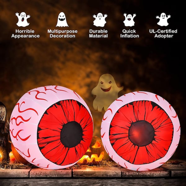 Remote Control Blow Up Eyeball store Halloween Decor with 16 Color LED