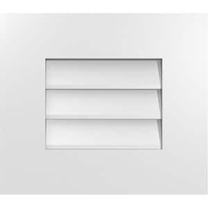 16 in. x 14 in. Rectangular White PVC Paintable Gable Louver Vent Non-Functional