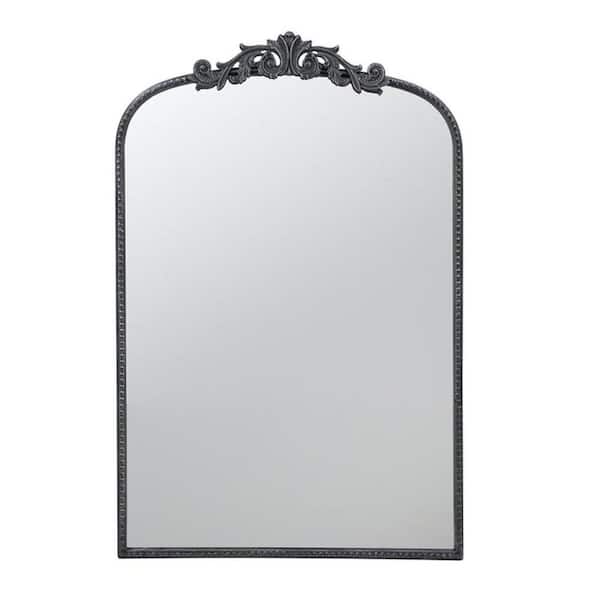 HomeRoots 24 in. W x 36 in. H Iron Black Vanity Mirror