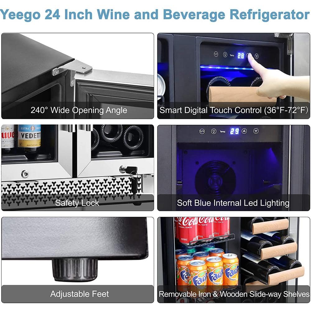 24 Inch Stainless Steel Dual Zone Wine and Beverage Cooler