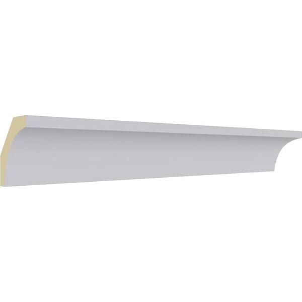 Ekena Millwork 1-7/8 in. x 2 in. x 94-1/2 in. Polyurethane Reece Traditional Smooth Crown Moulding