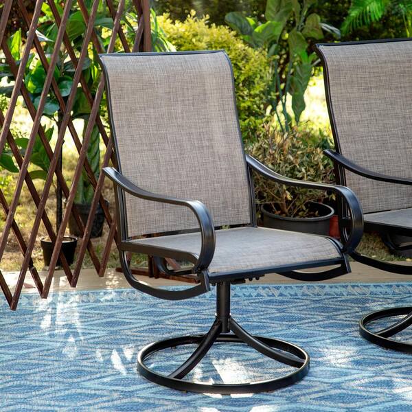 PHI VILLA Black 9-Piece Metal Patio Outdoor Dining Set with