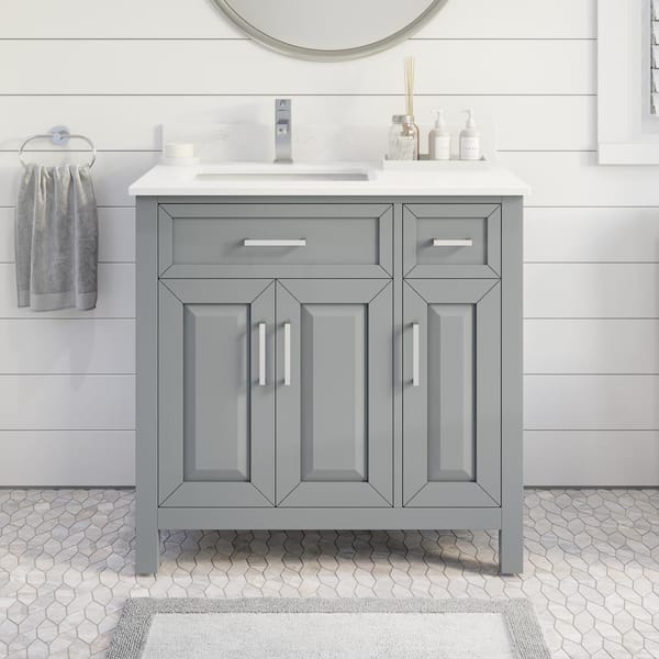 Gray Engrd Stone Vanity Top, Bathroom Vanity Grey 36 Inch