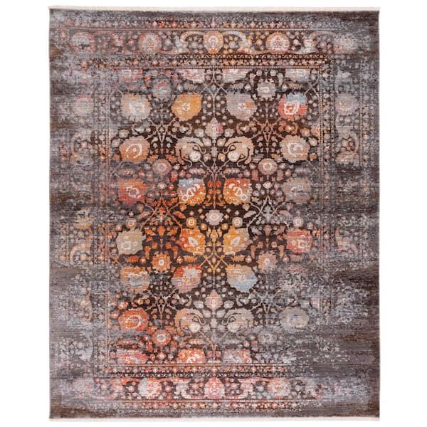 Vintage Persian 9 ft. x 12 ft. Brown/Multi Distressed Oriental Area Rug