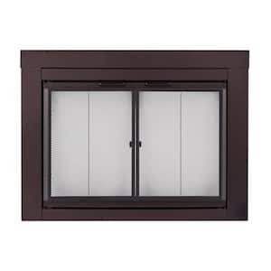 Ascot Small Oil Rubbed Bronze Glass Fireplace Doors