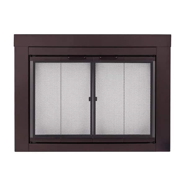 Pleasant Hearth Ascot Small Oil Rubbed Bronze Glass Fireplace Doors