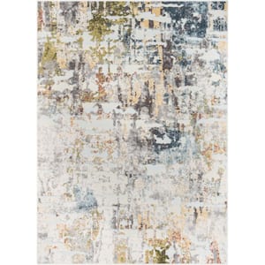 Farah Azura Multi Modern Vintage Distressed Abstract 5 ft. 3 in. x 7 ft. 3 in. Area Rug