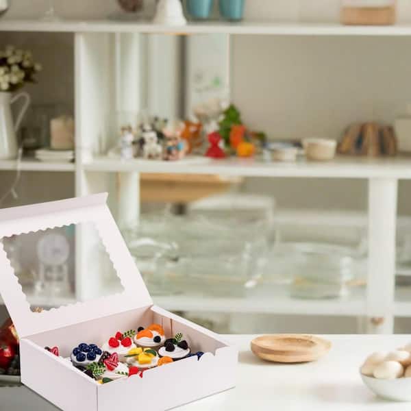 Cupcake Boxes with Window, Food Grade, Easy Transport and Presentation for Cupcakes, Desserts and More (6-Pack)