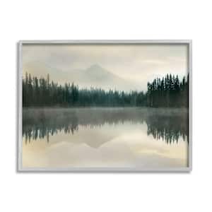 Foggy Lake Forest Landscape Nature Reflection By Danita Delimont Framed Print Nature Texturized Art 24 in. x 30 in.