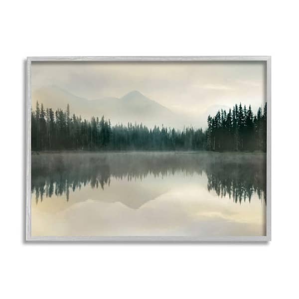 Stupell Industries Foggy Lake Forest Landscape Nature Reflection By Danita Delimont Framed Print Nature Texturized Art 24 in. x 30 in.