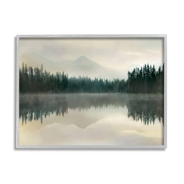 Stupell Industries Foggy Lake Forest Landscape Nature Reflection By Danita Delimont Framed Print Nature Texturized Art 16 in. x 20 in.