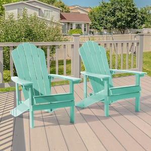 Apple Green Weather Resistant Apple Green Plastic Adirondack Chair (Set of 2)