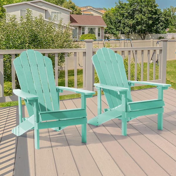 Sonkuki Apple Green Weather Resistant Apple Green Plastic Adirondack Chair (Set of 2)