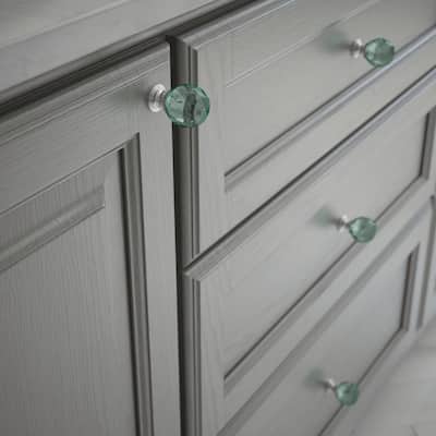Glass Green Cabinet Knobs, Glass Knobs Kitchen Cabinets
